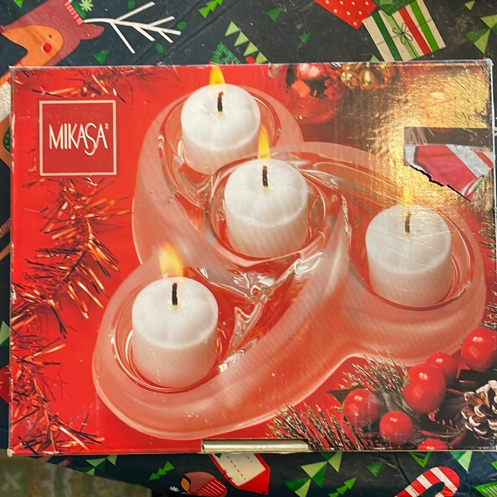 Mikasa glass 4 votive candle holder